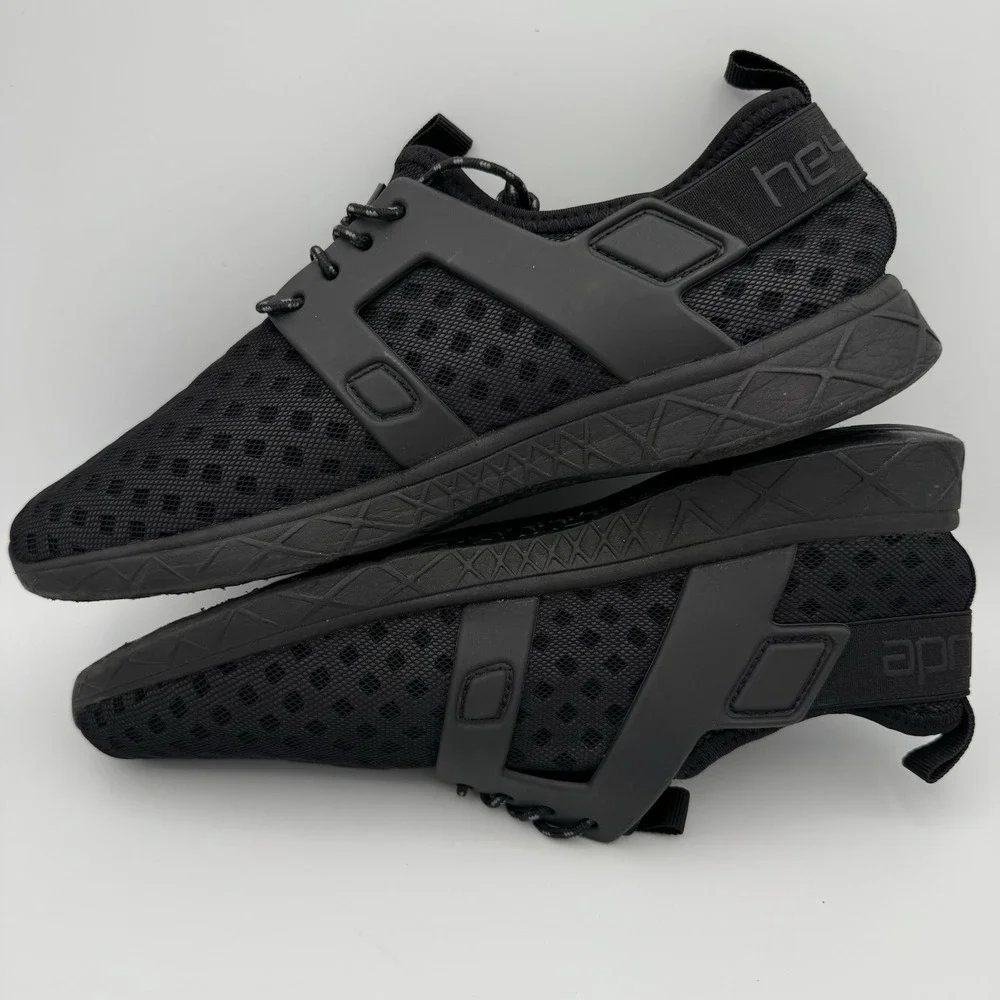 Hey Dude Men's 8 Women's 10 Mistral Sneakers Black Total Black‎ Perforated Mesh